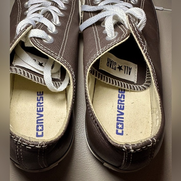 Converse Leather All Stars - Lo Ox - Mens 9 Womens 11 - Dark Root Brown - Picture 5 of 12